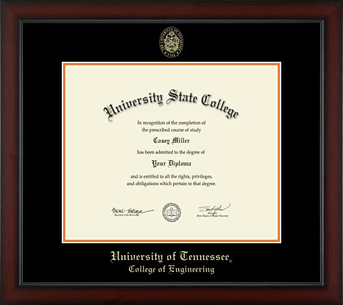 The University of Tennessee Knoxville College of Engineering - Officially Licensed - Gold Embossed Diploma Frame - Document Size 17" x 14"