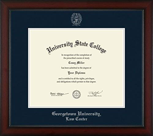 Framerly for Georgetown University Law Center - Officially Licensed - Silver Embossed Diploma Frame - Diploma Size 17" x 14"