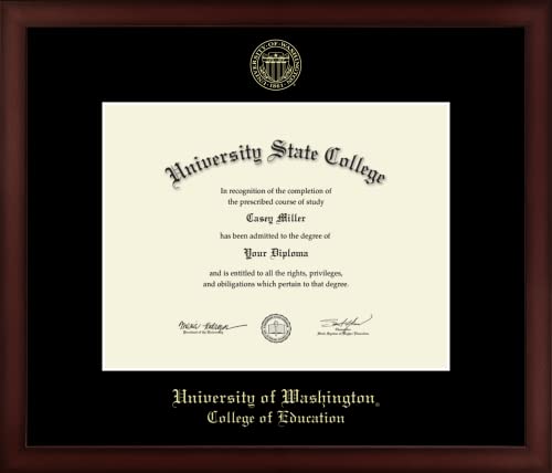 University of Washington College of Education - Officially Licensed - Gold Embossed Diploma Frame - Document Size 11" x 8.5"