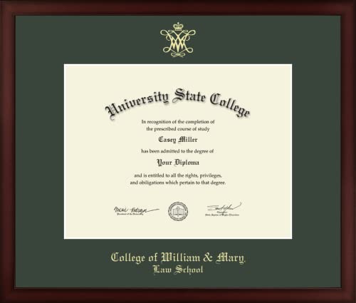 College of William & Mary Law School - Officially Licensed - Gold Embossed Diploma Frame - Document Size 13" x 10"