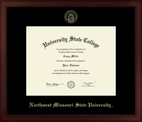 Northwest Missouri State University - Officially Licensed - Master's/2010 to Present Bachelor's - Gold Embossed Diploma Frame - Document Size 11" x 8.5"