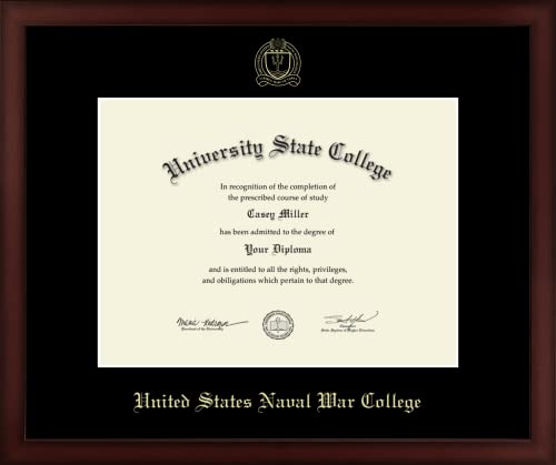 United States Naval War College - Officially Licensed - Gold Embossed Diploma Frame - Document Size 12" x 9"