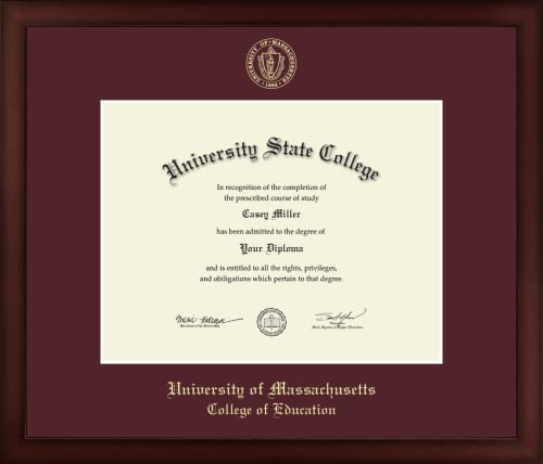 University of Massachusetts Amherst College of Education - Officially Licensed - Gold Embossed Diploma Frame - Document Size 11" x 8.5"