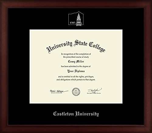 Castleton University - Officially Licensed - Silver Embossed Diploma Frame - Document Size 10" x 8"