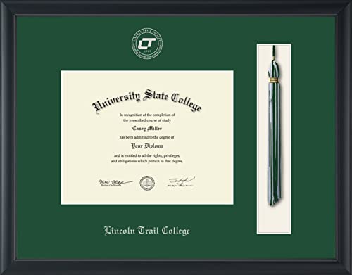 Lincoln Trail College - Officially Licensed - Silver Embossed Tassel Diploma Frame - Document Size 9" x 7"