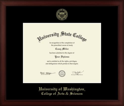 University of Washington College of Arts & Sciences - Officially Licensed - Gold Embossed Diploma Frame - Document Size 11" x 8.5"