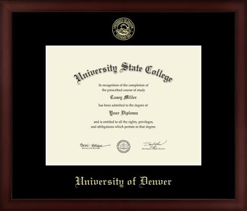 University of Denver - Officially Licensed - Gold Embossed Diploma Frame - Document Size 11" x 8.5"