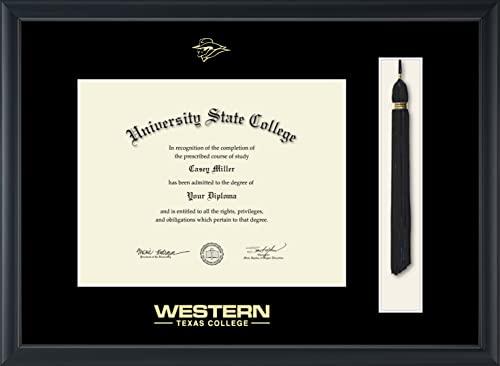 Western Texas College - Officially Licensed - Gold Embossed Tassel Diploma Frame - Document Size 11" x 8.5"