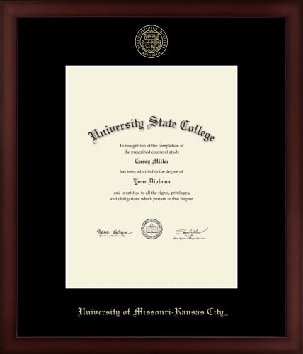 University of Missouri Kansas City - Officially Licensed - Bachelor's/Master's or Spring 2021 to Present PhD - Gold Embossed Diploma Frame - Document Size 8.5" x 11"