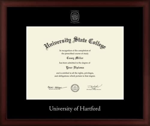 University of Hartford - Officially Licensed - Silver Embossed Diploma Frame - Document Size 12" x 9"