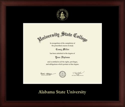 Alabama State University - Officially Licensed - Gold Embossed Diploma Frame - Document Size 11" x 8.5"