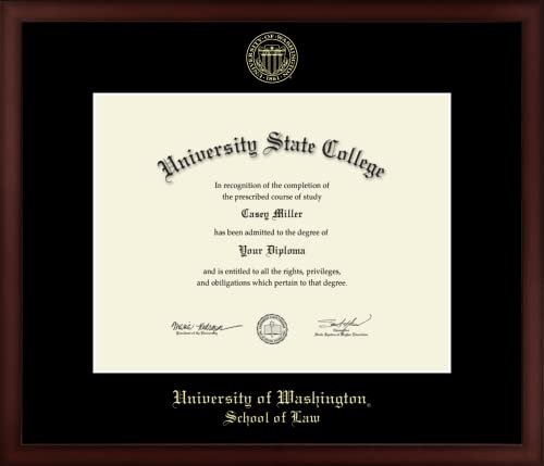 University of Washington School of Law - Officially Licensed - Gold Embossed Diploma Frame - Document Size 14" x 11"