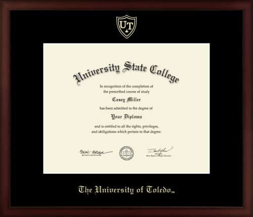 The University of Toledo - Officially Licensed - Master's/PhD - Gold Embossed Diploma Frame - Document Size 14" x 11"