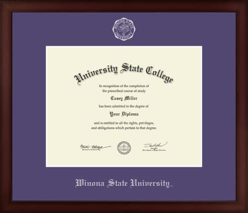 Winona State University - Officially Licensed - Silver Embossed Diploma Frame - Document Size 11" x 8.5"