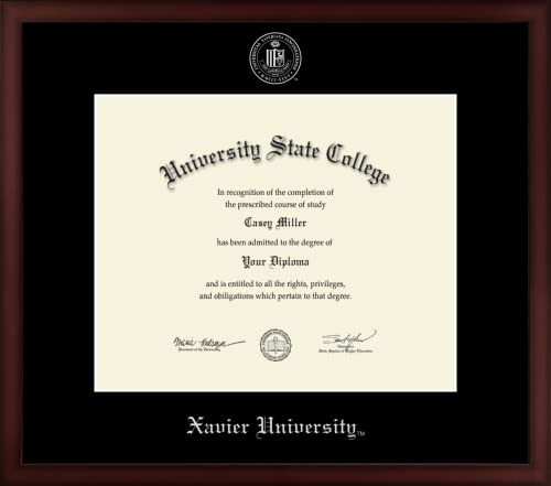 Xavier University - Officially Licensed - PhD - Silver Embossed Diploma Frame - Document Size 17" x 14"