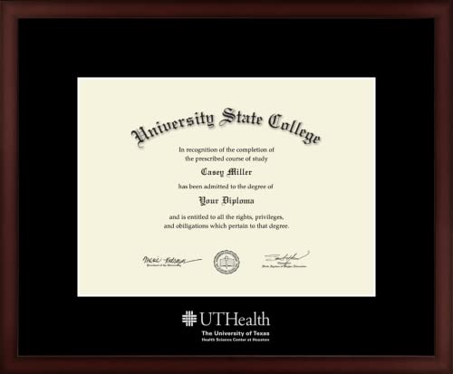 University of Texas Health Science Center at Houston - Officially Licensed - Silver Embossed Diploma Frame - Document Size 16.25" x 12"