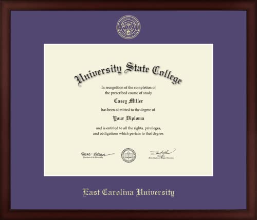 East Carolina University - Officially Licensed - Gold Embossed Diploma Frame - Document Size 14" x 11"