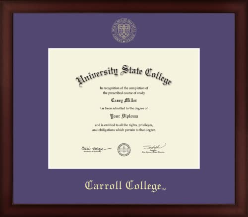 Carroll College at Montana - Officially Licensed - Gold Embossed Diploma Frame - Document Size 10" x 8"