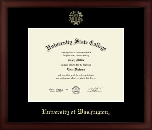 University of Washington - Officially Licensed - Gold Embossed Diploma Frame - Document Size 11" x 8.5"