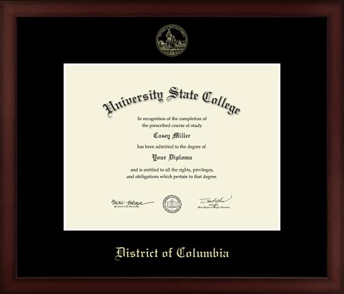 District of Columbia - Officially Licensed - Gold Embossed Official Seal Document Frame - Certificate Size 11" x 8.5"