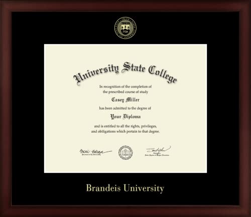 Brandeis University - Officially Licensed - Gold Embossed Diploma Frame - Document Size 12" x 9.5"