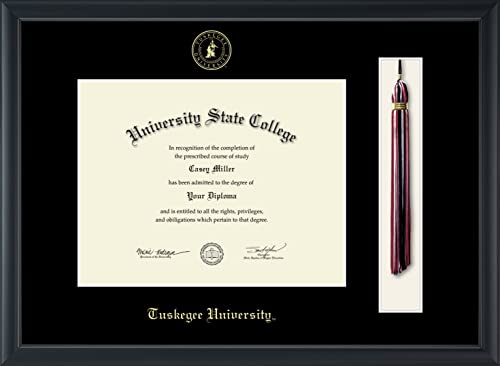 Tuskegee University - Officially Licensed - Gold Embossed Tassel Diploma Frame - Document Size 11" x 8.5"