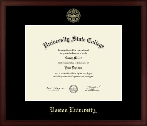 Boston University - Officially Licensed - Gold Embossed Diploma Frame - Document Size 14" x 11"