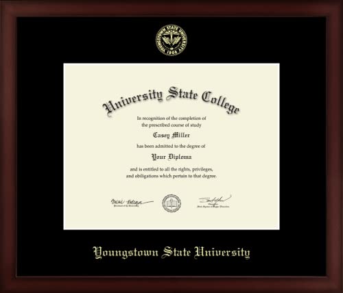 Youngstown State University - Officially Licensed - Gold Embossed Diploma Frame - Document Size 11" x 8.5"