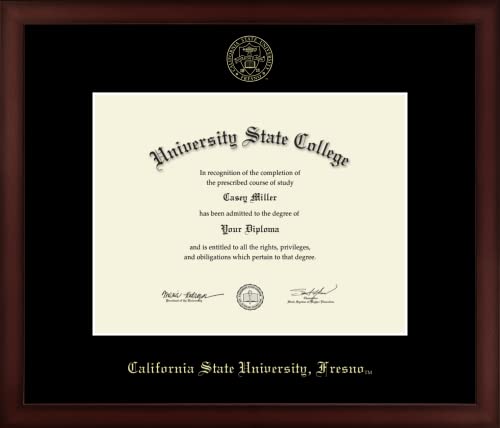 California State University Fresno - Officially Licensed - Gold Embossed Diploma Frame - Document Size 11" x 8.5"