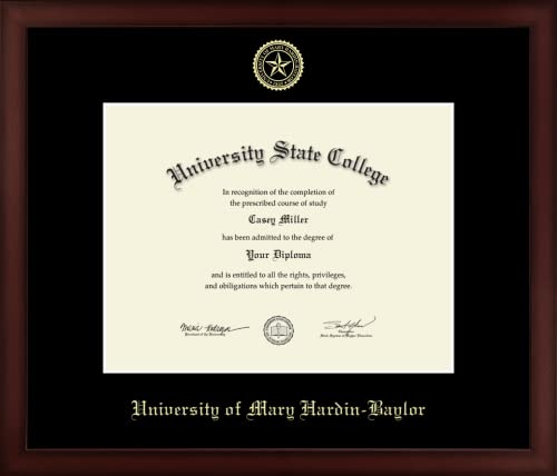 University of Mary Hardin-Baylor - Officially Licensed - Gold Embossed Diploma Frame - Document Size 11" x 8.5"