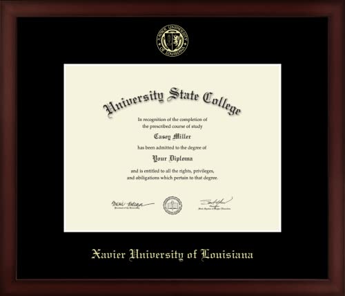 Xavier University of Louisiana - Officially Licensed - Bachelor's/Master's - Gold Embossed Diploma Frame - Document Size 11" x 8.5"