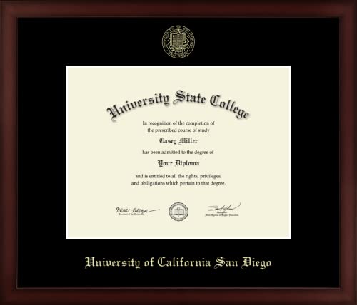 University of California San Diego - Officially Licensed - Gold Embossed Diploma Frame - Document Size 11" x 8.5"