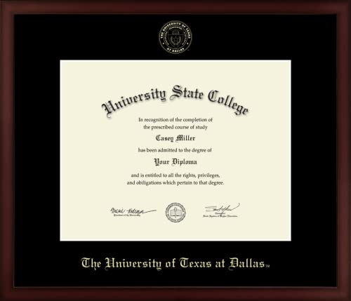 The University of Texas at Dallas - Officially Licensed - Gold Embossed Diploma Frame - Document Size 14" x 11"