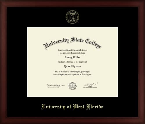 University of West Florida - Officially Licensed - Gold Embossed Diploma Frame - Document Size 11" x 8.5"