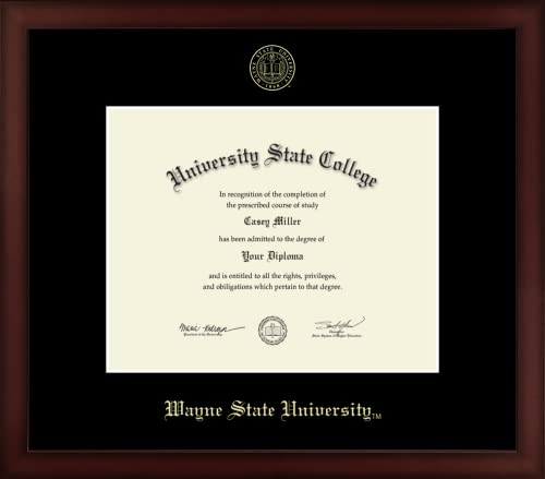 Wayne State University - Officially Licensed - Gold Embossed Diploma Frame - Document Size 10" x 8"