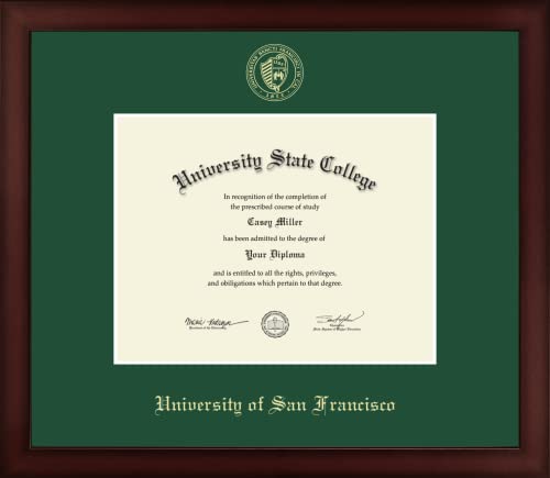 University of San Francisco - Officially Licensed - Gold Embossed Diploma Frame - Document Size 9" x 7"