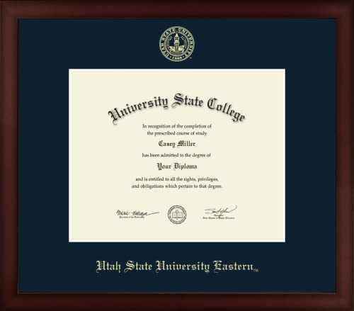 Utah State University Eastern - Officially Licensed - Gold Embossed Diploma Frame - Document Size 10" x 8"