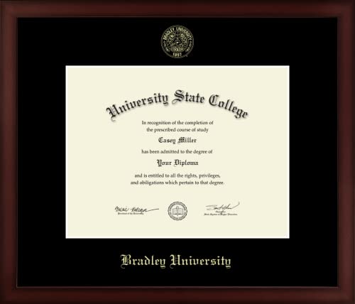 Bradley University - Officially Licensed - Gold Embossed Diploma Frame - Document Size 11" x 8.5"