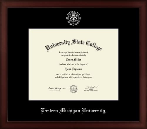 Eastern Michigan University - Officially Licensed - Silver Embossed Diploma Frame - Document Size 10" x 8"