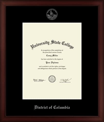 District of Columbia - Officially Licensed - Silver Embossed Official Seal Document Frame - Certificate Size 8.5" x 11"