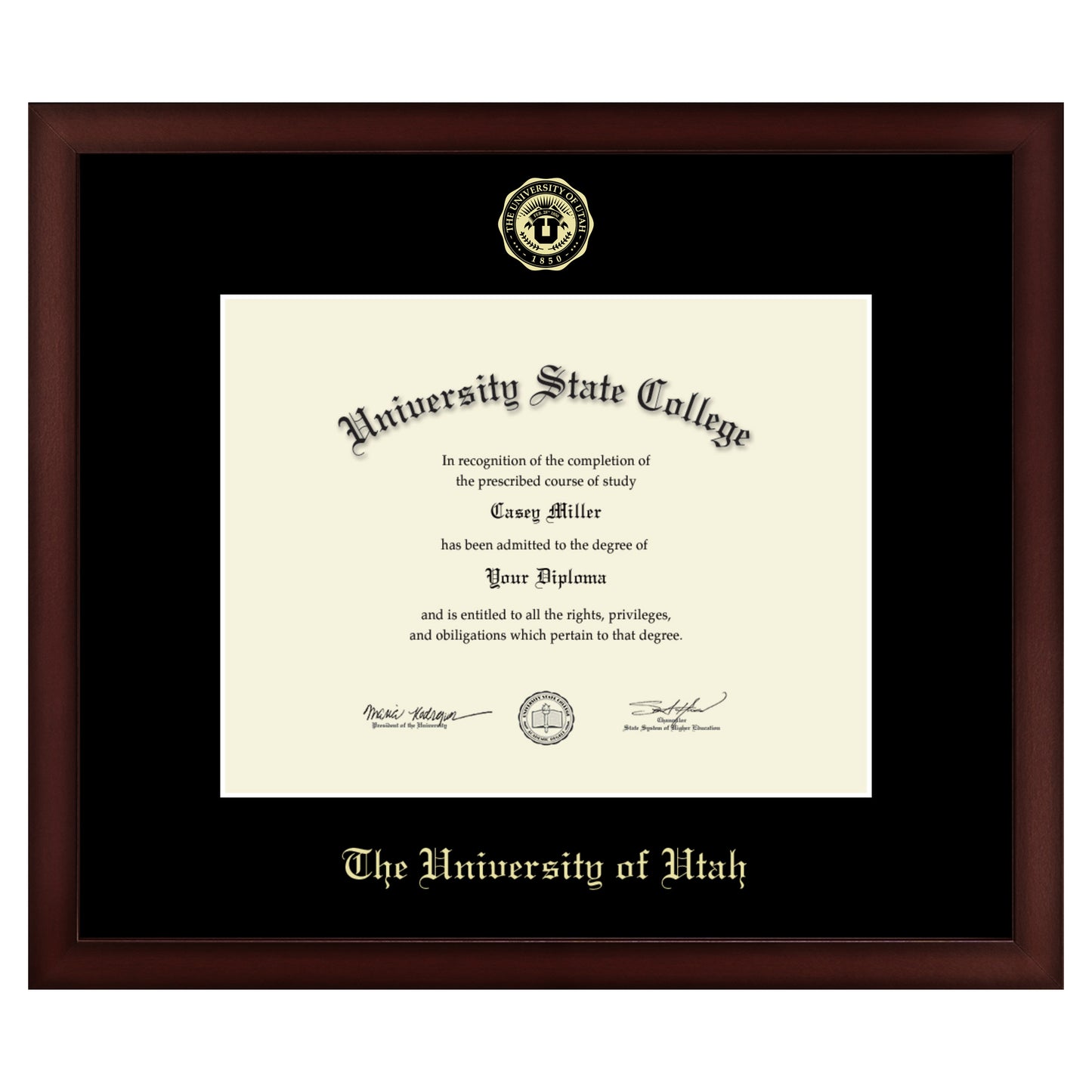 The University of Utah - Officially Licensed - Gold Embossed Diploma Frame - Document Size 11" x 8.5"