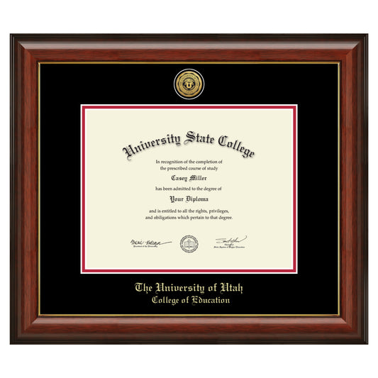 The University of Utah College of Education - Officially Licensed - Gold Medallion Diploma Frame - Document Size 11" x 8.5"