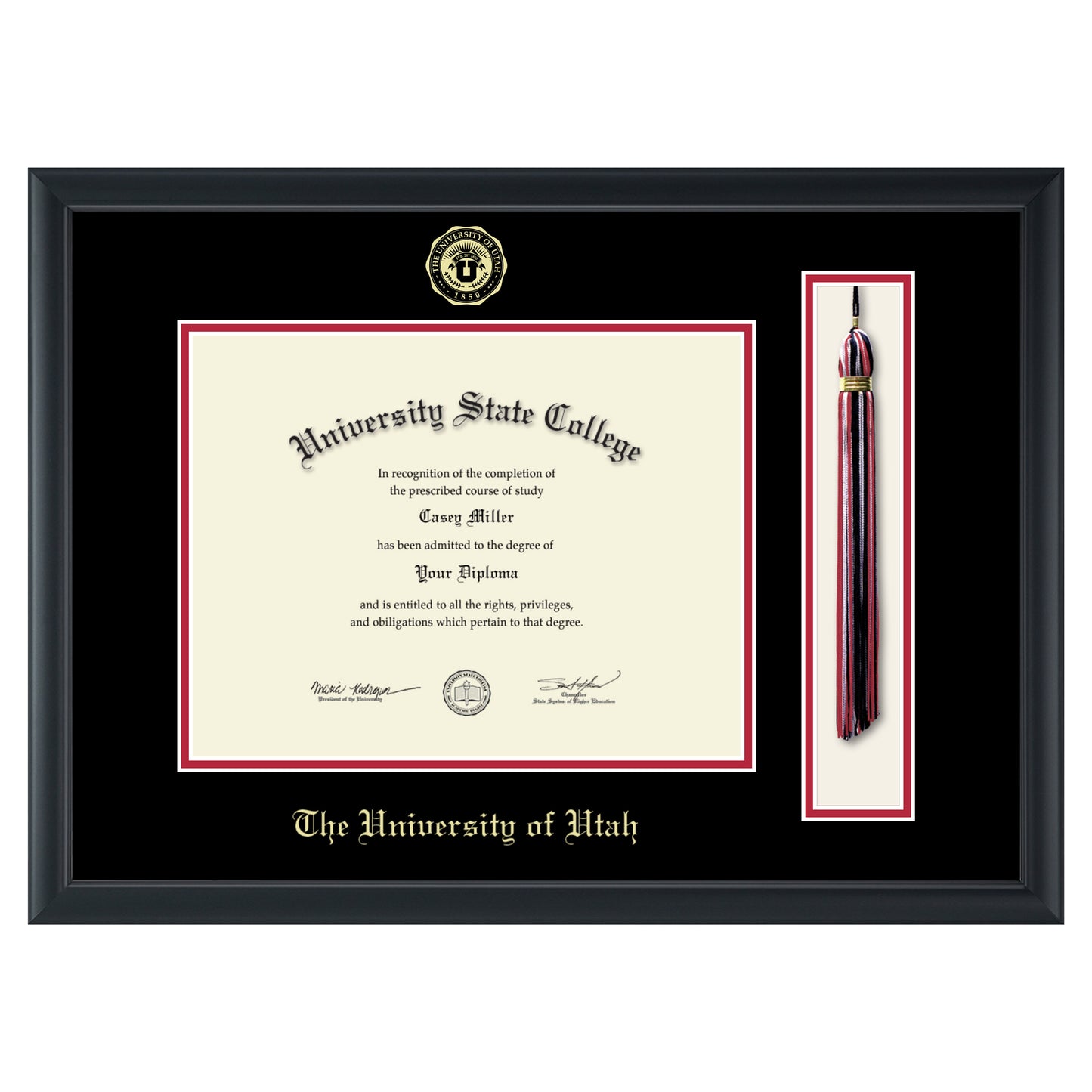 The University of Utah - Officially Licensed - Gold Embossed Tassel Diploma Frame - Document Size 11" x 8.5"