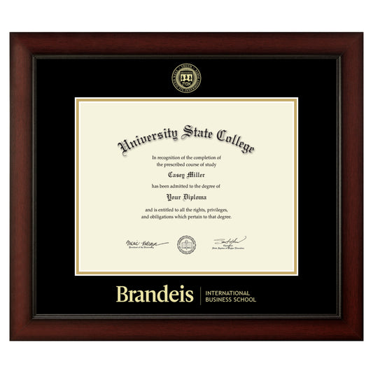 Brandeis University International Business School - Officially Licensed - Gold Embossed Diploma Frame - Document Size 12" x 9.5"