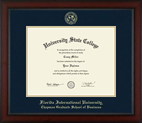 Florida International University Chapman Graduate School of Business - Officially Licensed - Gold Embossed Diploma Frame - Document Size 14" x 11"