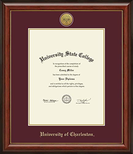 University of Charleston - Officially Licensed - Gold Medallion Diploma Frame - Document Size 11" x 14"