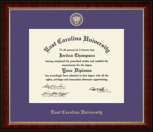 Church Hill Classics East Carolina University - Gold Embossed - Featuring Murano Moulding - Officially Licensed - Diploma Size 14" x 11"