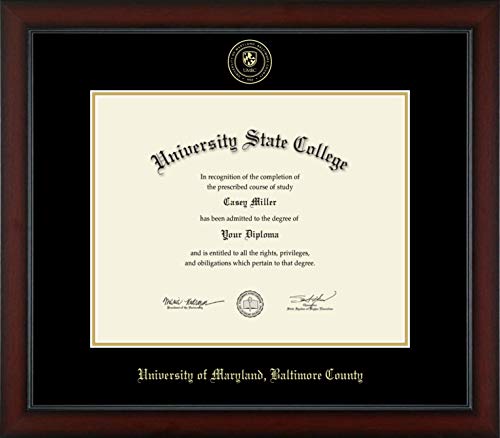 University of Maryland, Baltimore County - Officially Licensed - Gold Embossed Diploma Frame - Document Size 15" x 12"