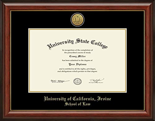 University of California Irvine School of Law - Officially Licensed - Gold Medallion Diploma Frame - Document Size 17" x 11"