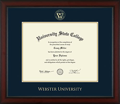 Webster University - Officially Licensed - Gold Embossed Diploma Frame - Document Size 13.75" x 10.75"